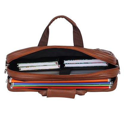 Pulse Brown Leather Office Laptop Bag | Stylish Business Messenger Bag MN- 1021