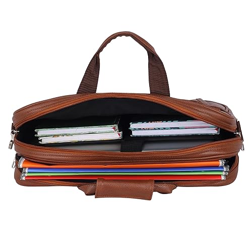 Pulse Brown Leather Office Laptop Bag | Stylish Business Messenger Bag MN- 1021