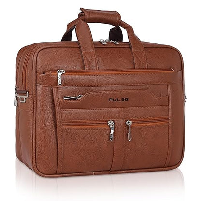 Pulse Brown Leather Office Laptop Bag | Stylish Business Messenger Bag MN- 1021