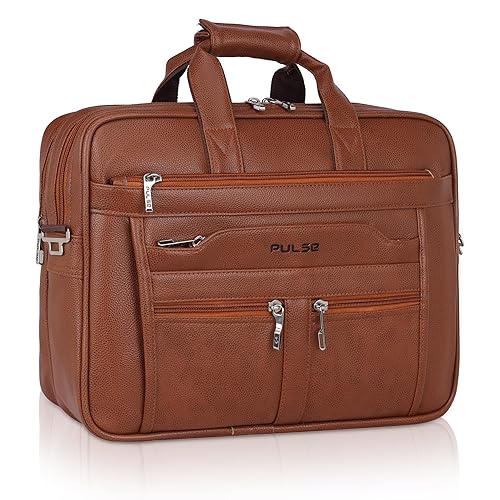 Pulse Brown Leather Office Laptop Bag | Stylish Business Messenger Bag MN- 1021