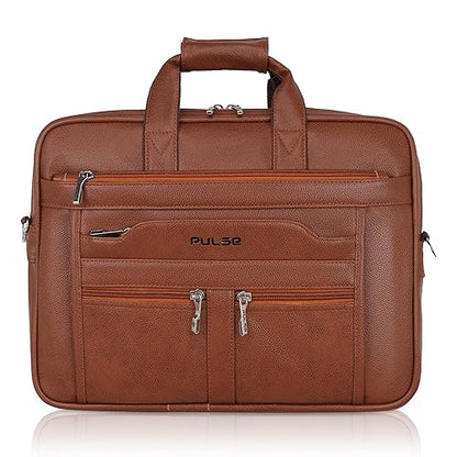 Pulse Brown Leather Office Laptop Bag | Stylish Business Messenger Bag MN- 1021