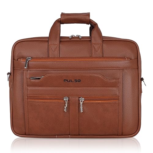 Pulse Brown Leather Office Laptop Bag | Stylish Business Messenger Bag MN- 1021