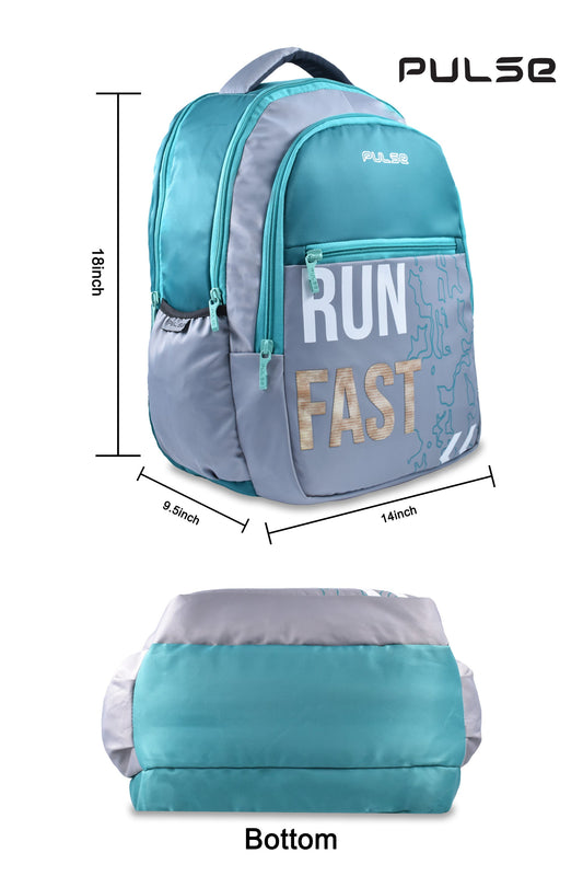 Pulse Water Resistant Backpack for Men & Women | 18 Inch Laptop & Travel Backpack | Lightweight College, School & Office Bag with Dual Zipper & Multiple Compartments