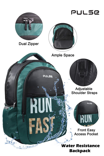 Pulse Water Resistant Laptop Backpack for Men & Women | 18 Inch Lightweight Travel Bag with Dual Zipper & Multiple Compartments