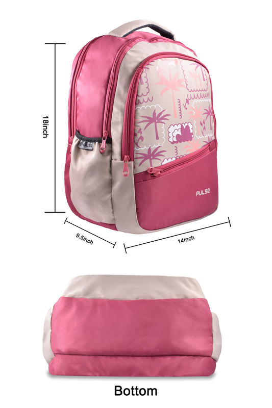 Pulse 18 Inch Water Resistant School Backpack | Kids School Bag with Dual Zipper, Bottle Pocket & Adjustable Straps | Lightweight Travel & Tuition Backpack