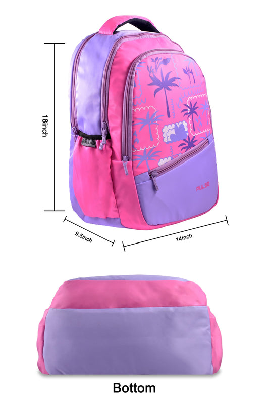 Pulse 18 Inch Water Resistant School Backpack | Kids School Bag with Dual Zipper, Bottle Pocket & Adjustable Straps | Lightweight Travel & Tuition Backpack