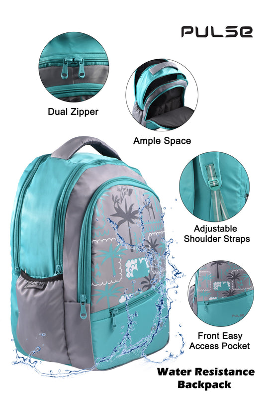 Pulse 18 Inch Water Resistant School Backpack | Kids School Bag with Dual Zipper, Bottle Pocket & Adjustable Straps | Lightweight Travel & Tuition Backpack
