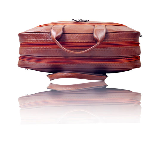 Premium Leather Office File Bag – Tan Brown MN - 1014 - Pulse Bags