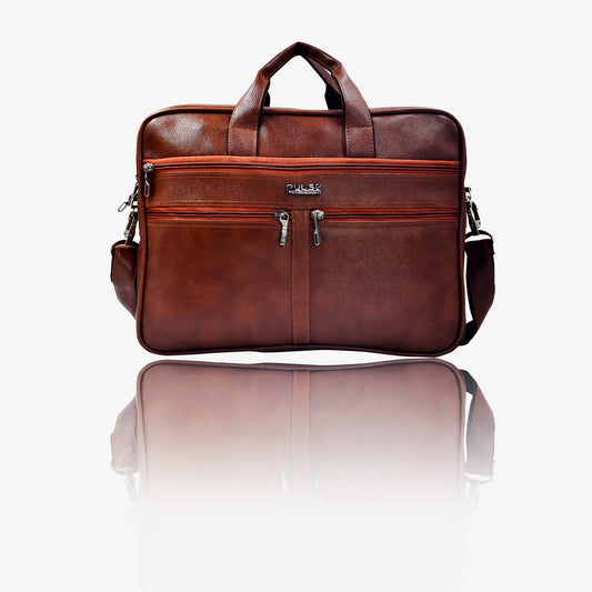 Premium Leather Office File Bag – Tan Brown MN - 1014 - Pulse Bags