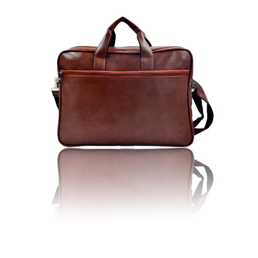 Premium Leather Office File Bag – Tan Brown MN - 1014 - Pulse Bags